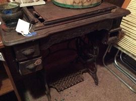 Great vintage wrought iron base sewing machine.
