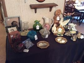 Tiara, Indiana Glass, Figurines, frames.