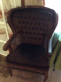 Really cool retro mod funky Tufted  Wing back chair