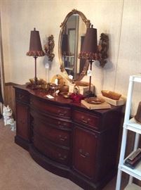 Buffet Lamps and mirror