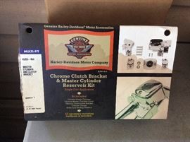 Harley Chrome Clutch Bracket and Master Cylinder kit