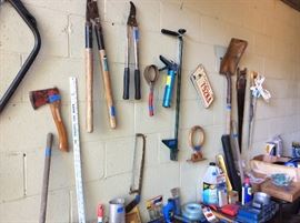 Lots of tools, tags and man cave items