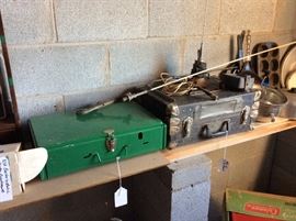 Camping stove - CB radio... and antenna.