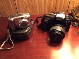 Minolta film camera and canon digital