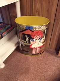 Retro 70's Raggedy Ann Trash Can