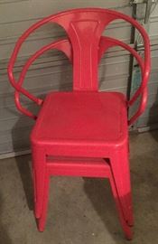 Red Retro Metal Chairs