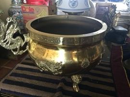 Brass Chinese Dragon Planter