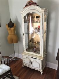 French Provincial curio cabinet