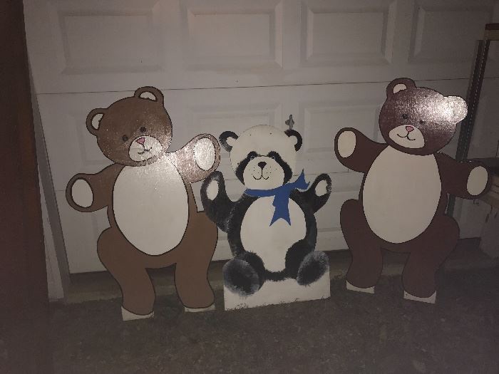 Large hand painted bears-large as 1/2 of garage door