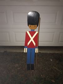 Wood hand painted solider