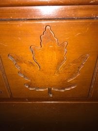 Maple leaf carving