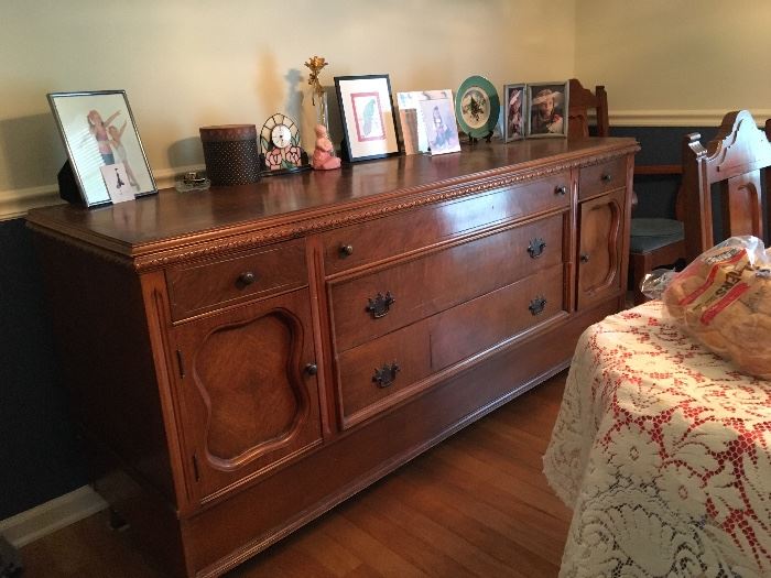 Solid walnut buffet, 1930’s vintage, Klamer Furniture Company, Evansville, IN