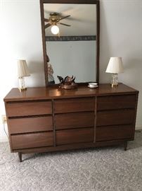 Mid-century dresser and mirror