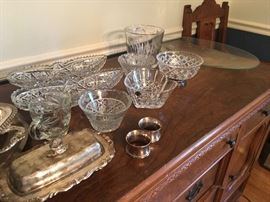 Many beautiful pieces of fine crystal and cut glass