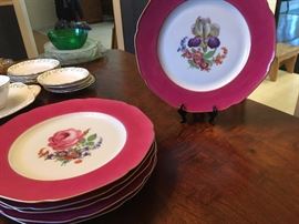 Hand painted floral plates from Bavaria 
