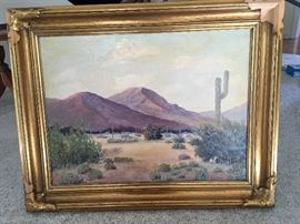 Landscape of Texas by artist A. Harding , mid-century