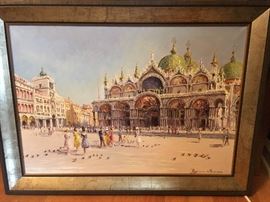 Oil painting of the Piazza San Marco in Venice