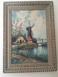 Oil painting of Dutch landscape by Dutch artist Wibo