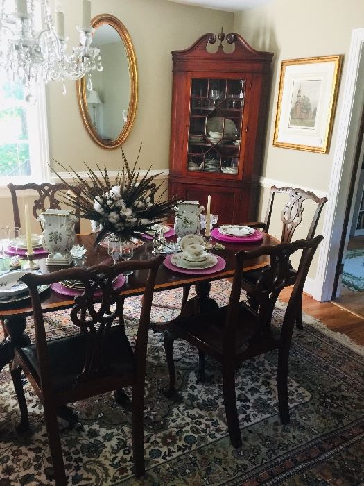 Antique Mirror - $35   Dining Table with extra pieces - $200  China Set $50