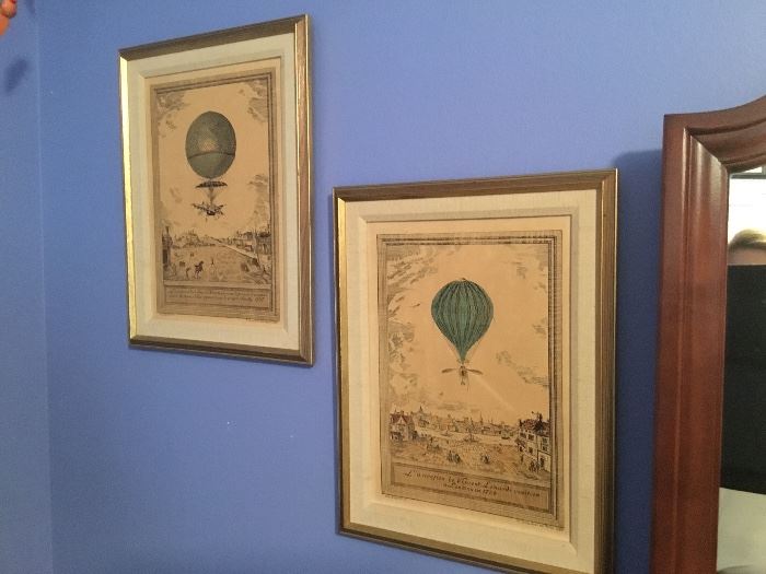 Set of 4 air balloon prints