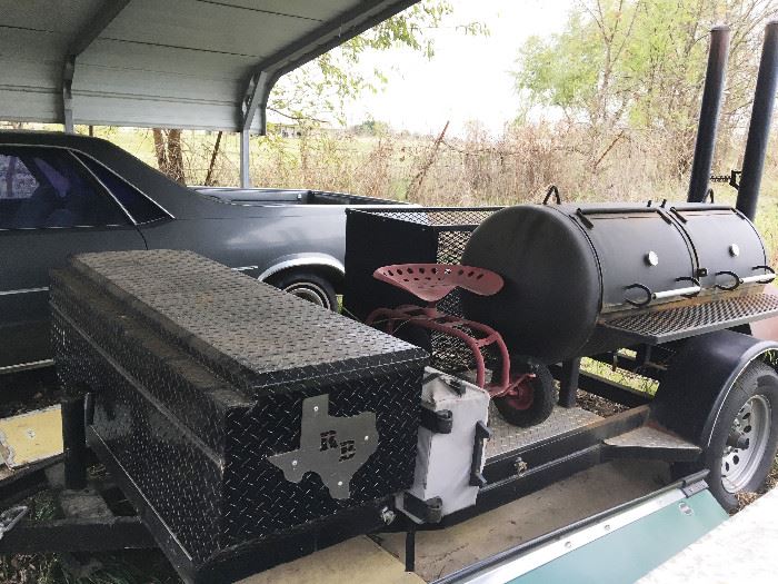 Sweet Johnsons Custom BBQ Trailer with Canopy and many extras.