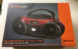 New In Box BlackWeb Bluetooth Cd Player with Digital FM Radio