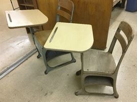 VINTAGE SCHOOL DESKS.  SURE BRINGS BACK MEMORIES!