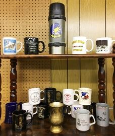 THANK YOU FOR YOUR SERVICE SIR.  LOTS OF MILITARY COFFEE MUGS.  (AND THANK YOU TO ALL OUR SERVICE MEMBERS!)