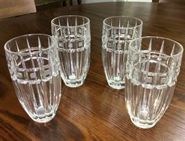 GORGEOUS SET OF 4 WATERFORD MARQUIS "QUADRATA" CRYSTAL HIGHBALL GLASSES