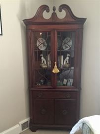 Vintage solid wood corner cabinet