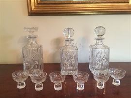 Vintage glass decanters