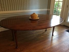 Absolutely beautiful custom made solid wood drop leaf dining room table