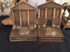 Davidson College brass bookends