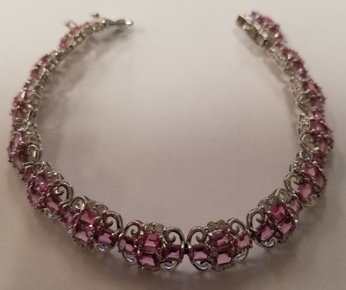 18K Pink sapphire & diamond bracelet Ap $19,770