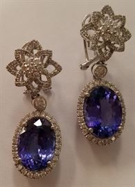 Platinum Tanzanite & diamond earrings Ap $42,100