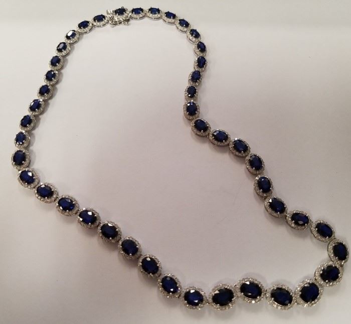 14K Sapphire & diamond necklace Ap $34,000