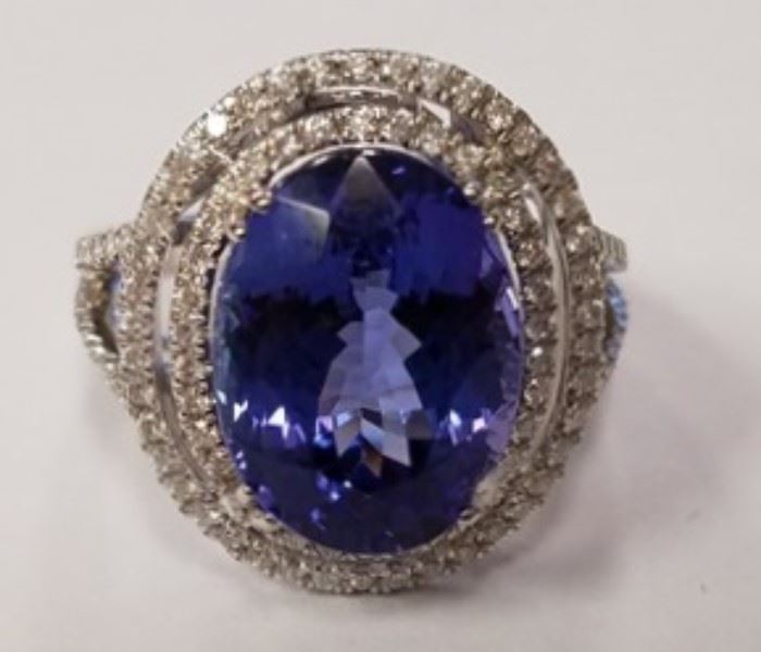 18K Tanzanite & diamond ring Ap $24,700