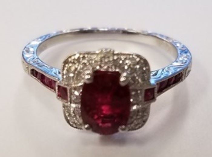 18K Ruby & diamond ring Ap $9,000