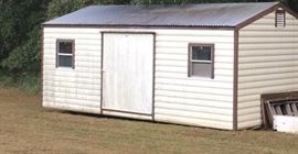 12x20 Americana Steel frame shed w/door, 4 windows, vents, and wired.
