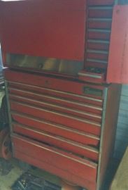 Snap-on Tool Chest, Lower Classical Style, Upper Covered Shelves