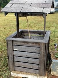 One of two outdoor wishing wells