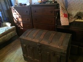 Vintage/Antique Dressers and Large Trunk