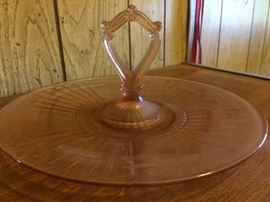 Vintage Pink/Salmon Serving Plate