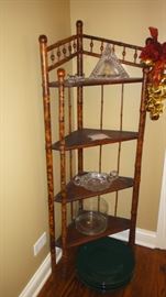 Vintage Bamboo corner shelving unit