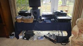 Sony Vizio TV
·        Onkyo AV receiver model TX-SR806
·        Oppo DVD player
·        Sony CD/DVD player model DVP-S360
·        Flip Video (mino HD)
·        JBL speaker
·        Sony compact disc player model CDP-C205
·        Yamaha AV receiver model CDP-C205
·        RCA  DVD player
·        Vintage hand held Game Boy
·        HP Officejet printer model 6700
·        35 mm camera (Pentax)
·        APK lense 1:28
·        Takumar A zoom
·        Takumar A 2 x converter
·        Vivitar  (zoom thyristor 5200)