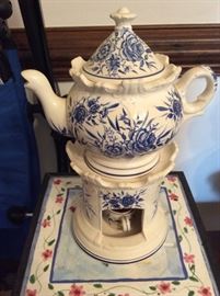 Beautiful vintage teapot with warmer stand