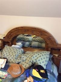 Bedroom set- bed with arched mirrored headboard