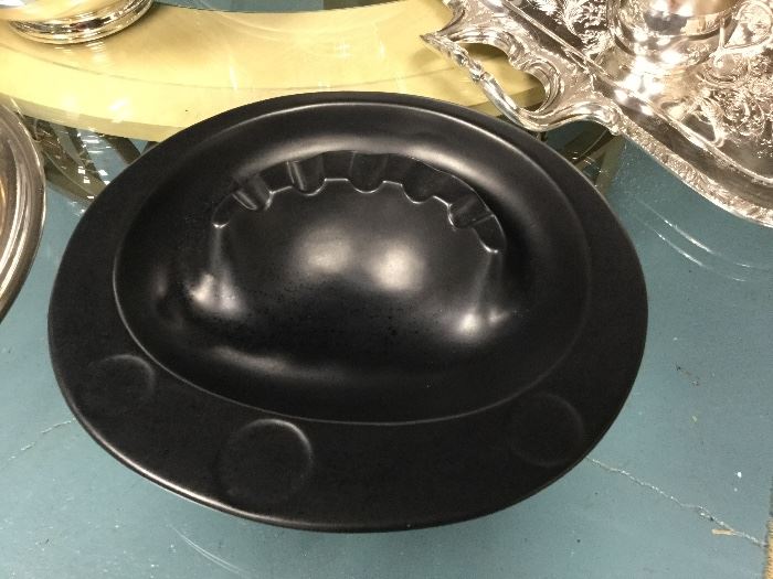 Mid-century black ashtray