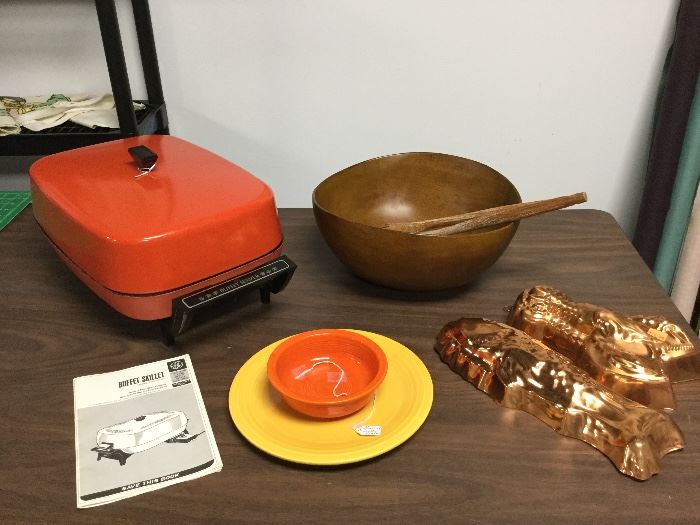 Sears Vintage Buffet Server. Copper jello molds