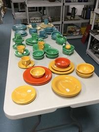 Vintage Fiesta Ware marigold, green, orange, turquoise 